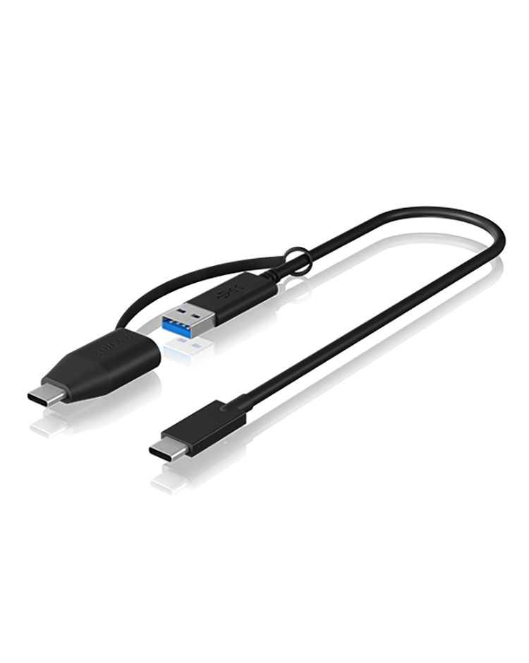 Raidsonic IcyBox IB-CB033 USB Type-C to Type-A & Type-C Cable 0,35m Black