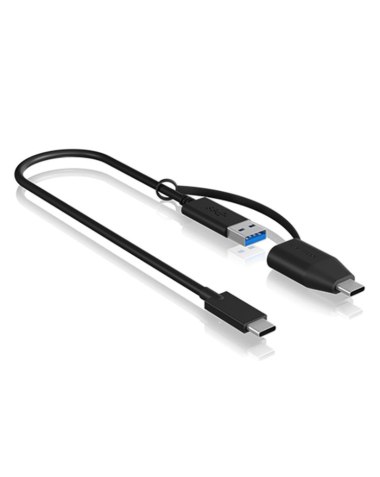 Raidsonic IcyBox IB-CB033 USB Type-C to Type-A & Type-C Cable 0,35m Black