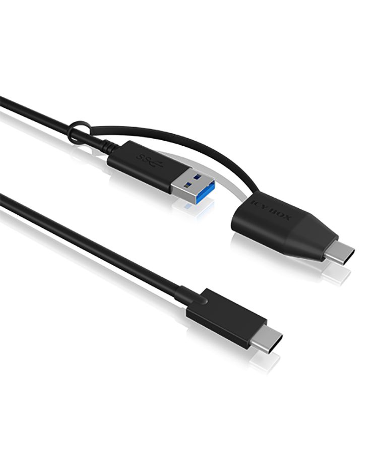 Raidsonic IcyBox IB-CB033 USB Type-C to Type-A & Type-C Cable 0,35m Black