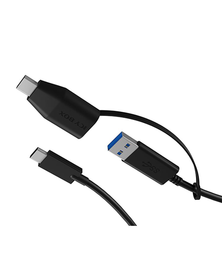 Raidsonic IcyBox IB-CB033 USB Type-C to Type-A & Type-C Cable 0,35m Black