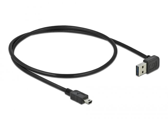 DeLock EASY-USB 2.0 Type-A male angled up / down > USB 2.0 Type Mini-B male cable 0,5m Black