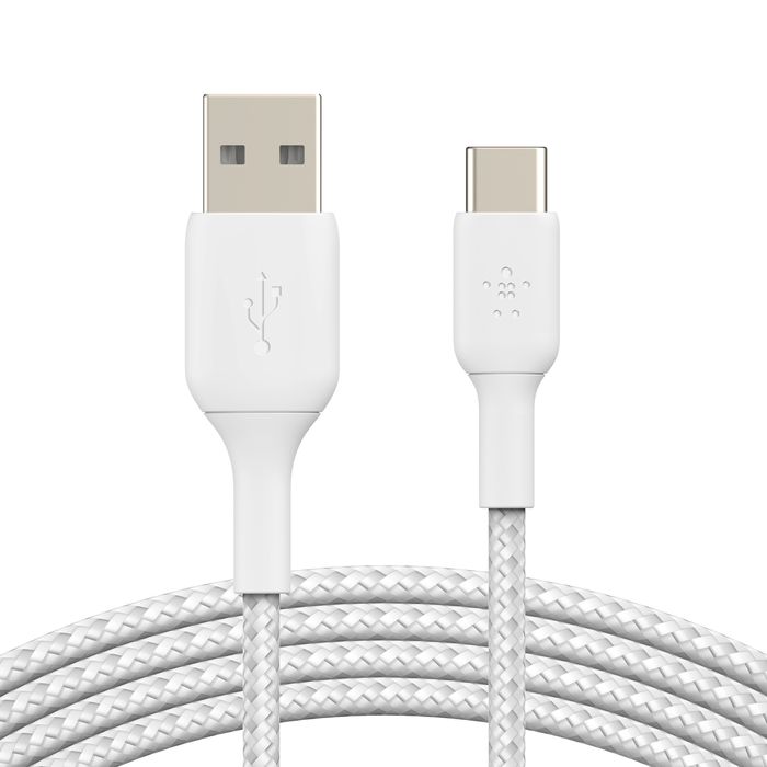 Belkin BoostCharge  Braided USB-C to USB-A Cable 1m White