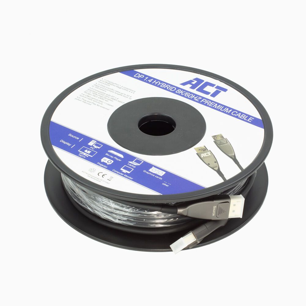ACT DisplayPort Active Optical Cable DisplayPort male to DisplayPort male 15m Black
