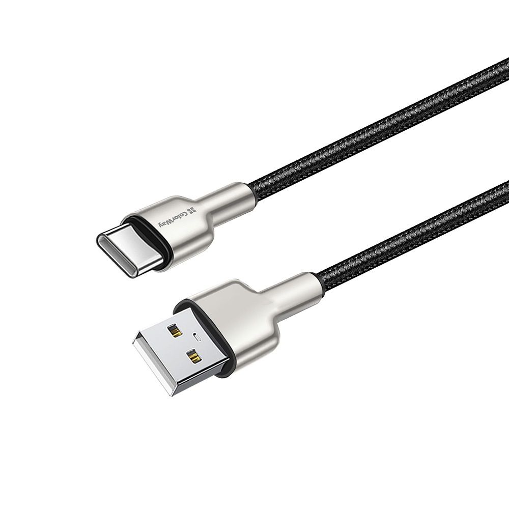 ColorWay USB-A to Type-C (head metal) 2.4A 1m Black