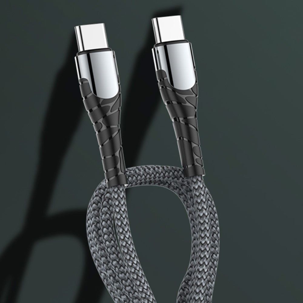 ColorWay Type-C to Type-C (PD Fast Charging 65W) 3.0A 1m Gray