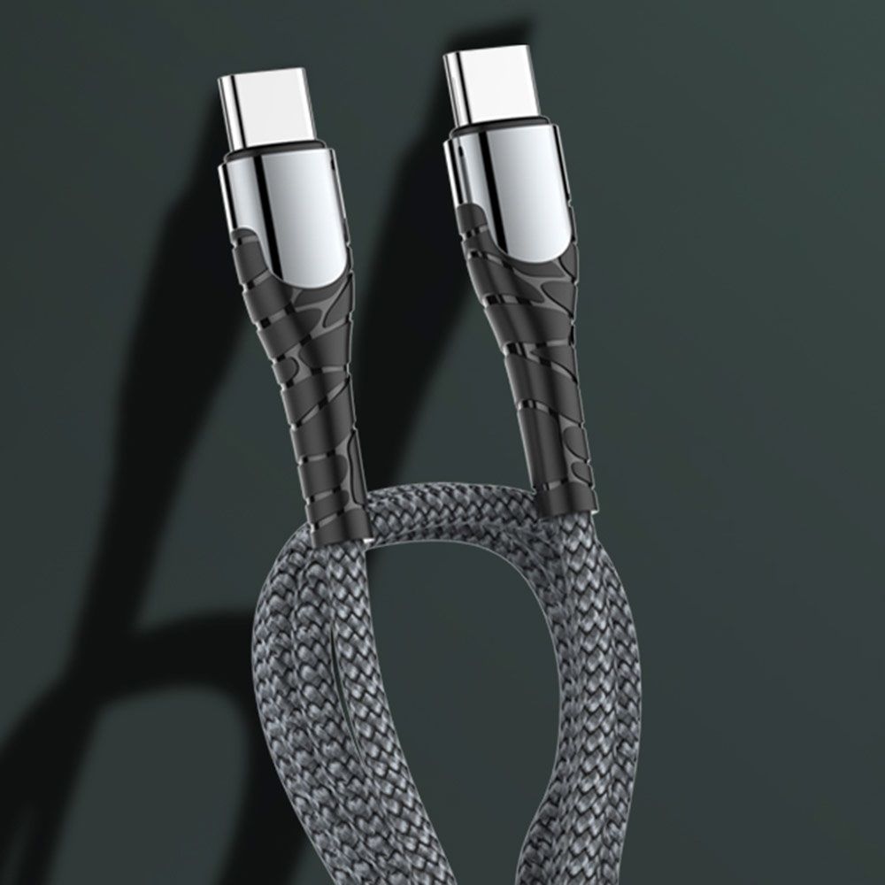 ColorWay Type-C to Type-C (PD Fast Charging 65W) 3.0A 2m Gray