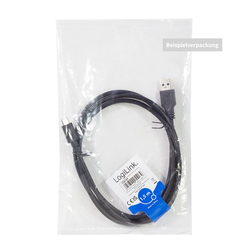Logilink USB 3.2 Gen1 Type-C cable C/M to USB-A/M 3m Black