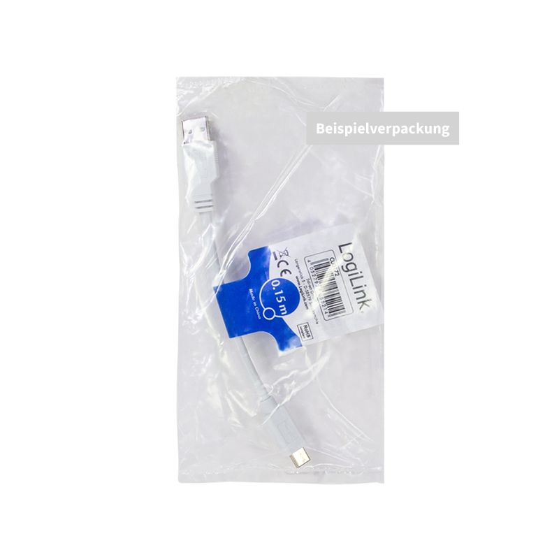 Logilink USB 3.2 Gen1 Type-C cable C/M to USB-A/M 2m White
