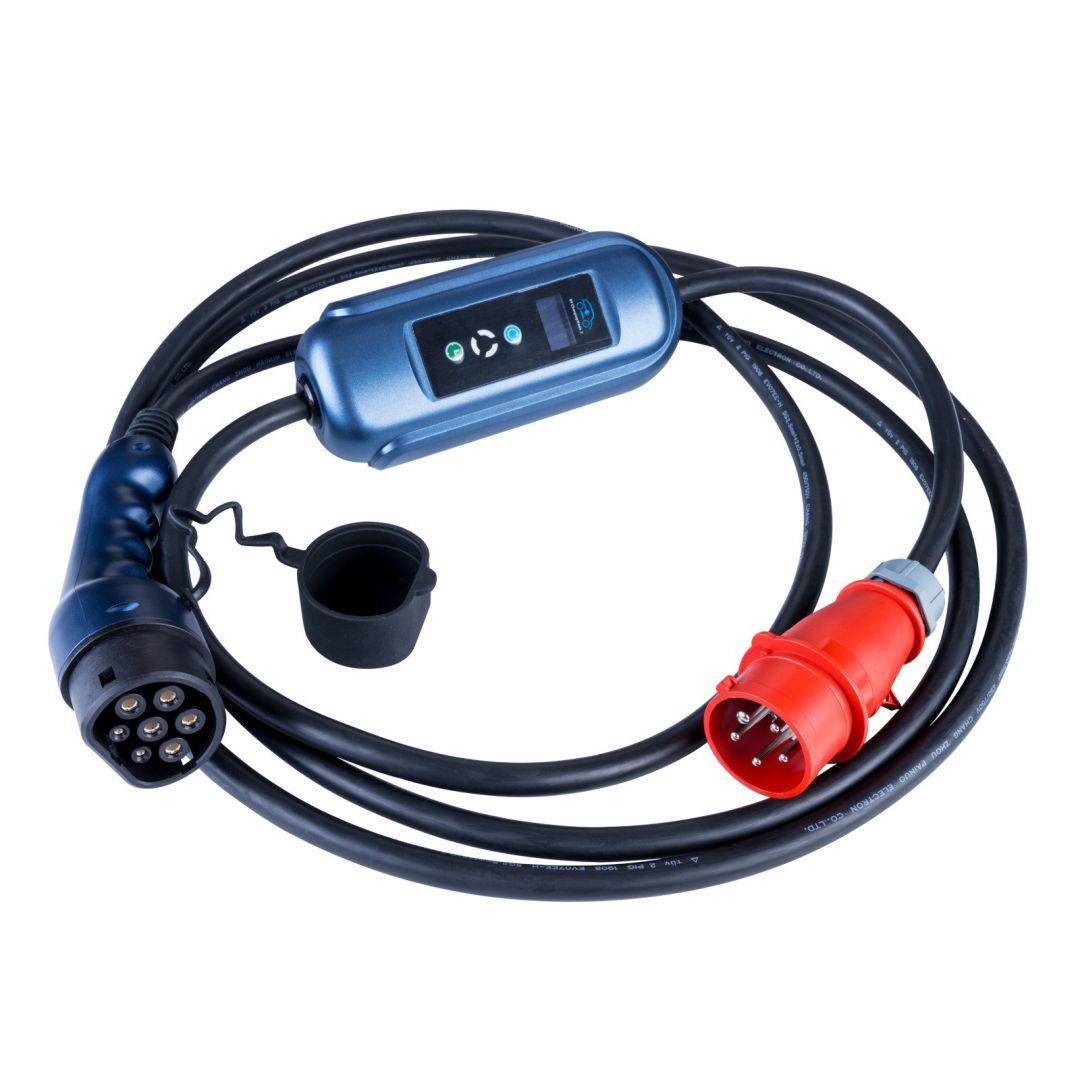 Akyga Electric car charger AK-EC-22 CEE 5pin / Type2 LCD 3-phases 32A 22kW 5m Black