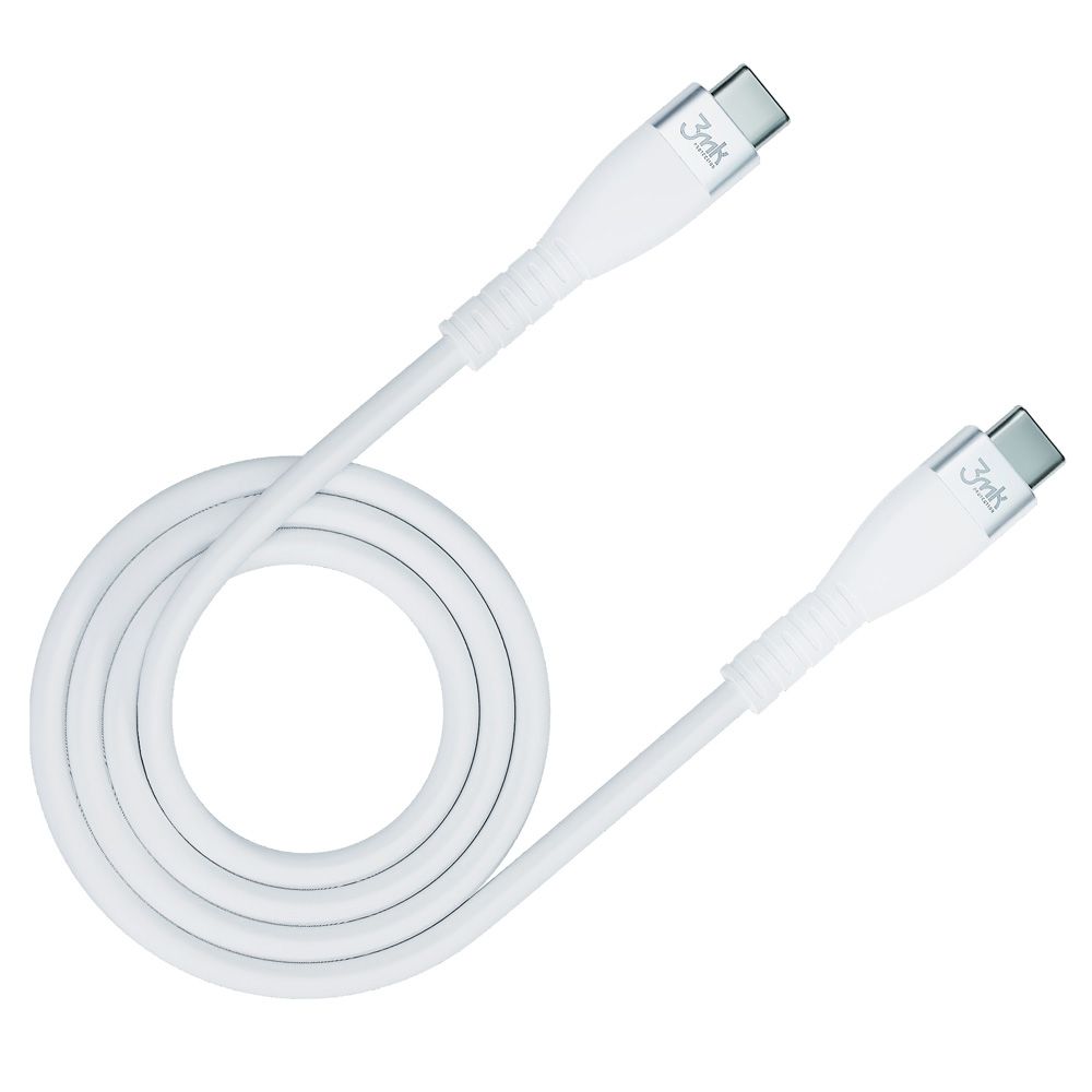 3mk Hyper Szilikon kábel Type-C - Type-C 60W 3A 1m White