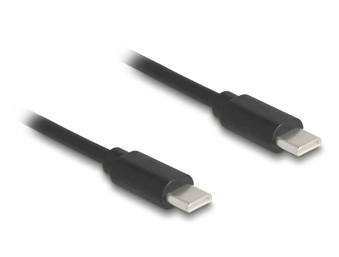 DeLock USB 2.0 Type-C Coiled Cable male to male 0,45 m to 0,75m Black