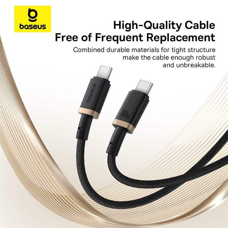 Baseus Dura Series 100W Type-C to Type-C Fast Charging cable 1m Black/Gold