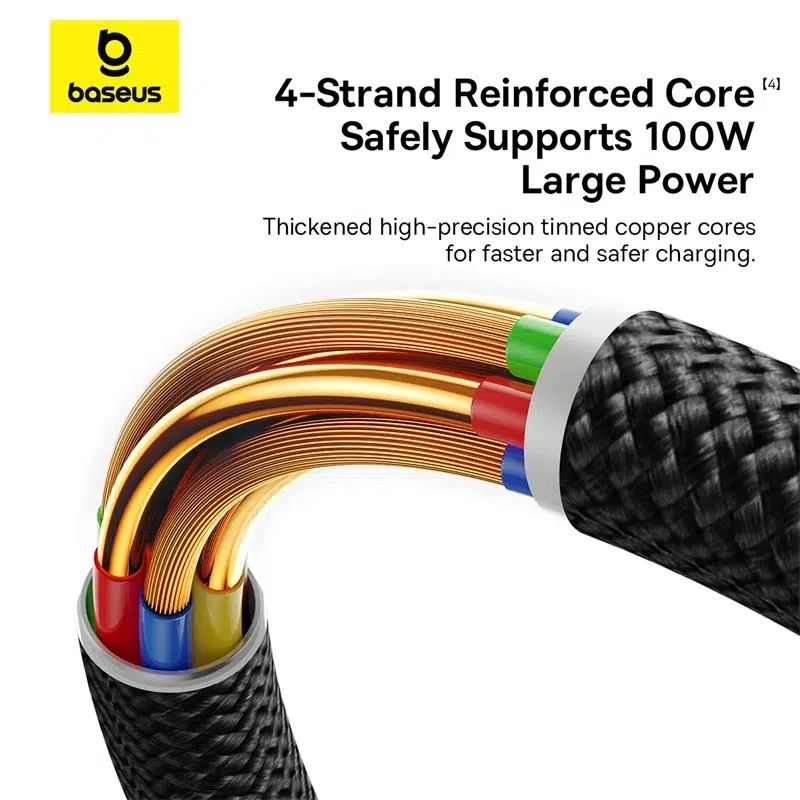 Baseus Dura Series 100W Type-C to Type-C Fast Charging cable 1m Black/Gold
