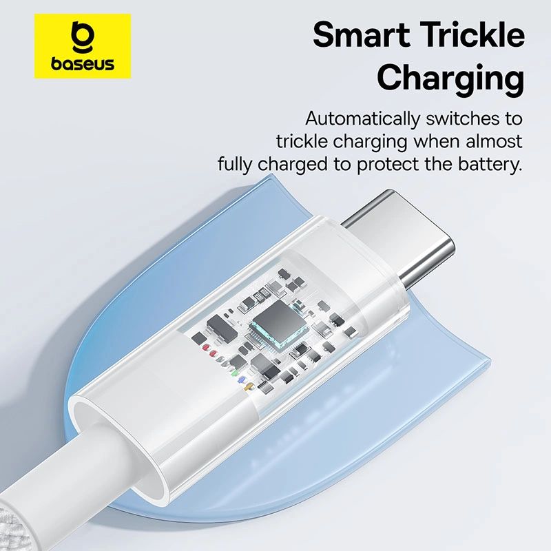Baseus Gem USB to Type-C 100W Fast-Charging Data Cable 2m White