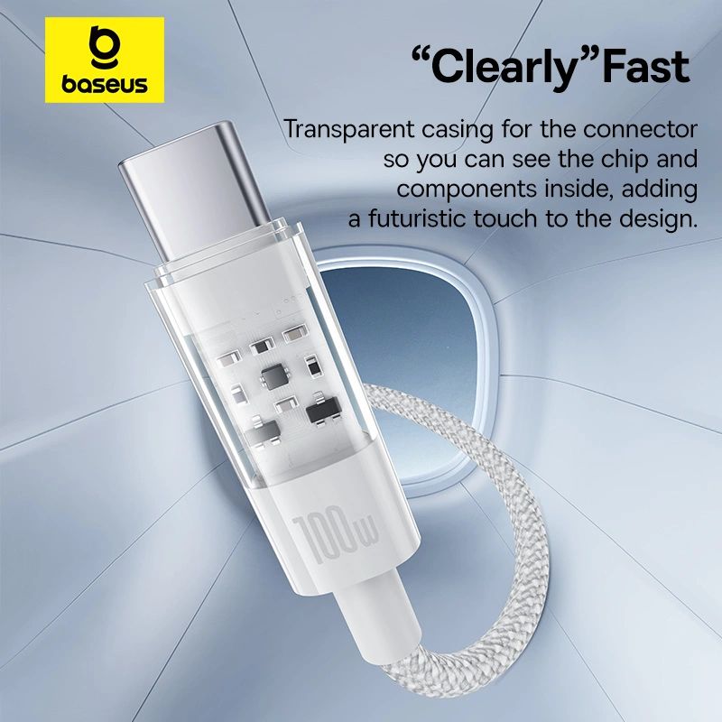 Baseus Gem Type-C to Type-C 100W Fast-Charging Data cable 2m White