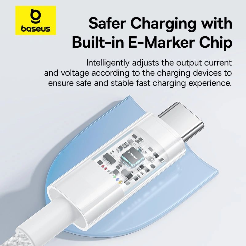 Baseus Gem Type-C to Type-C 100W Fast-Charging Data cable 2m White