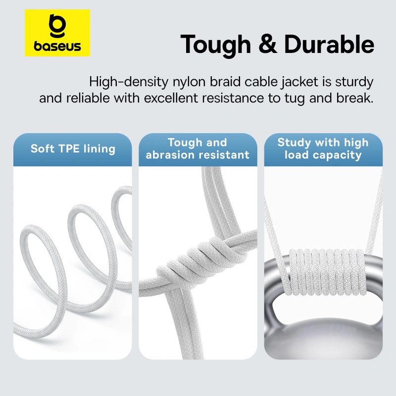 Baseus Gem Type-C to Type-C 100W Fast-Charging Data cable 2m White