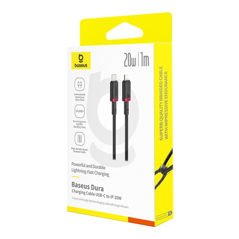 Baseus Dura Series 20W Fast Charging Type-C to Lightning cable 1m Red/Black