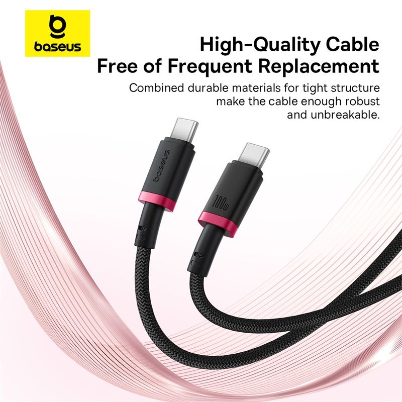 Baseus Dura Type C to Type C 100 W fast charging cable 1m Black/Red