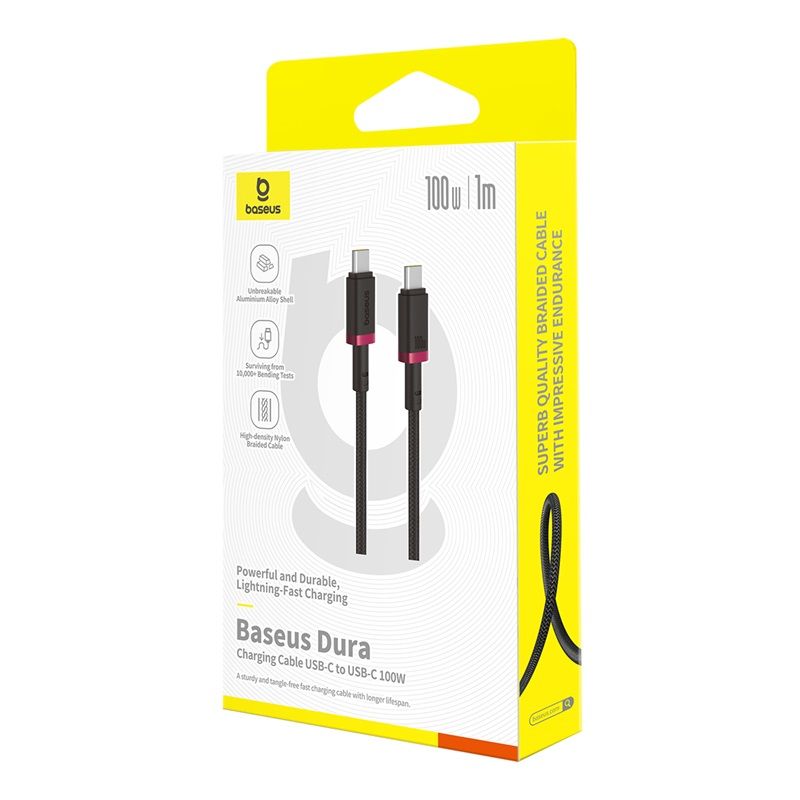 Baseus Dura Type C to Type C 100 W fast charging cable 1m Black/Red