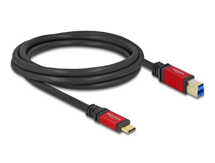 DeLock USB 5 Gbps Cable USB Type-C male to USB Type-B male 2m red metal