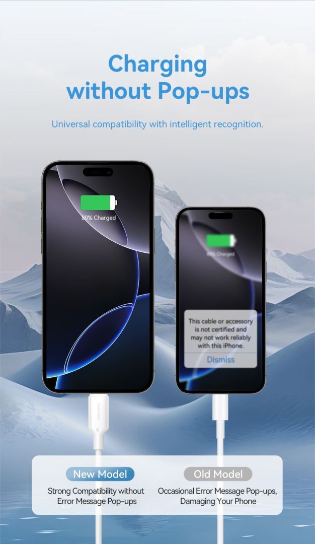 Vention Vention USB 2.0 A Male to C Male 3A PVC Type cable 1m White