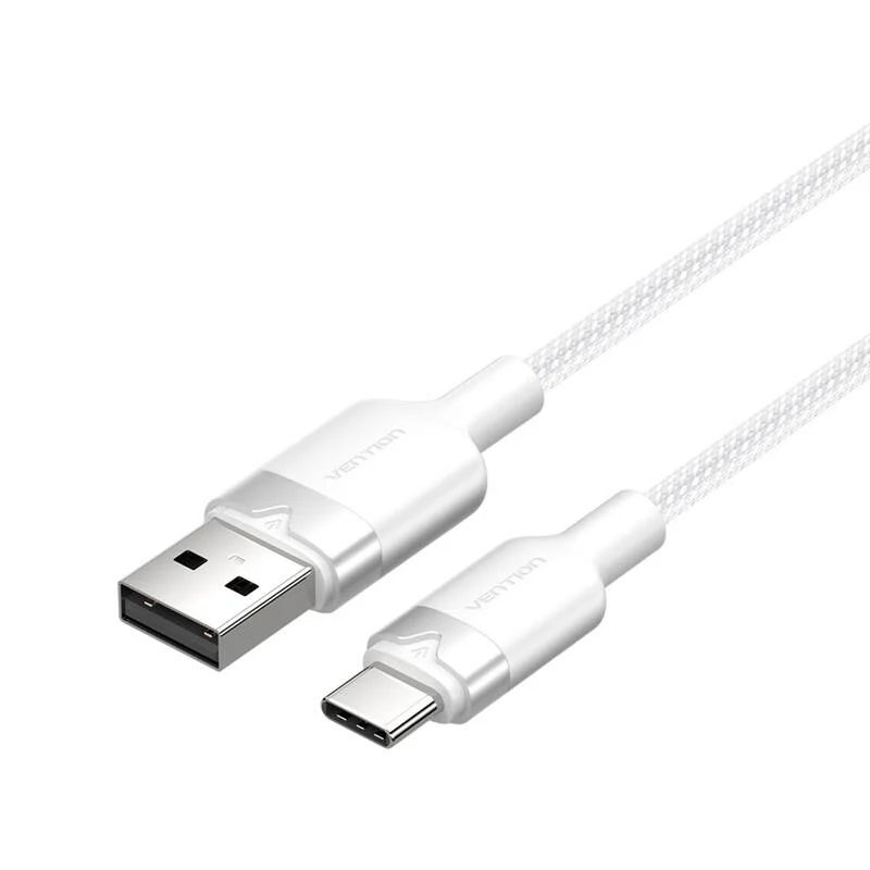 Vention USB 2.0 A Male to C Male 3A Aluminum Alloy Type cable 2m White