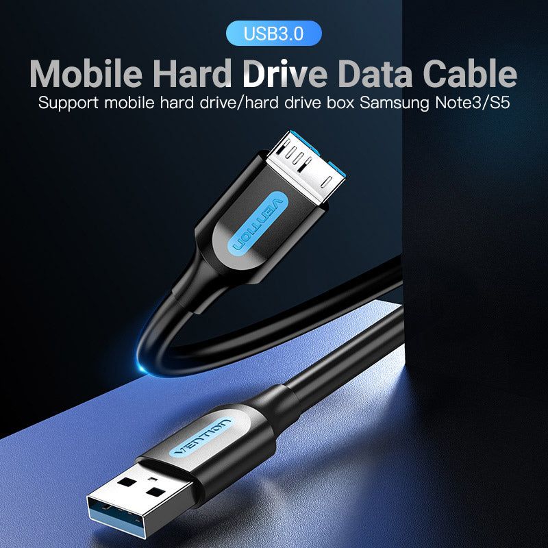 Vention USB 3.0 A Male to Micro-B Male PVC Type cable 1,5m Black