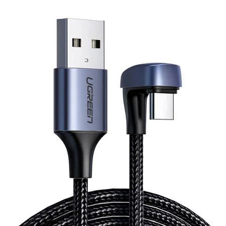 UGREEN USB-A - USB-C U-alakban hajlított kábel 1m Black