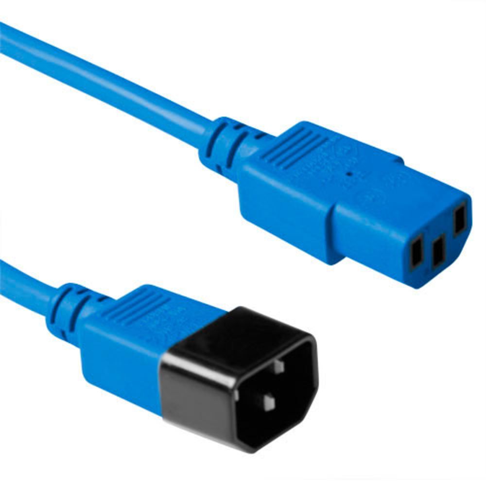 ACT Powercord C13 - C14 0,3m Blue