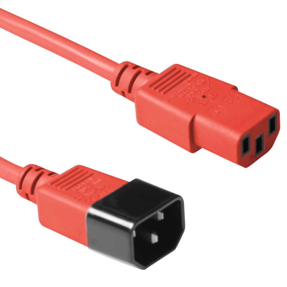 ACT Powercord C13 - C14 3m Red