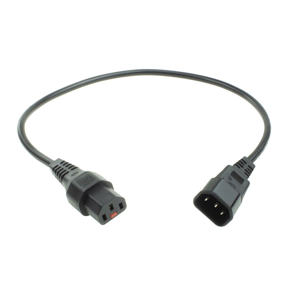 ACT Powercord C13 IEC Lock - C14 1,5m Black