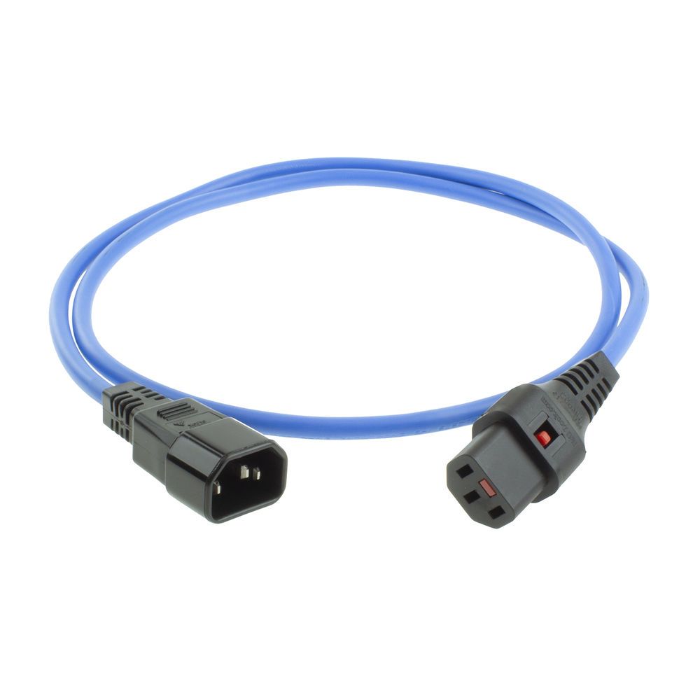 ACT Powercord C13 IEC Lock - C14 0,5m Blue