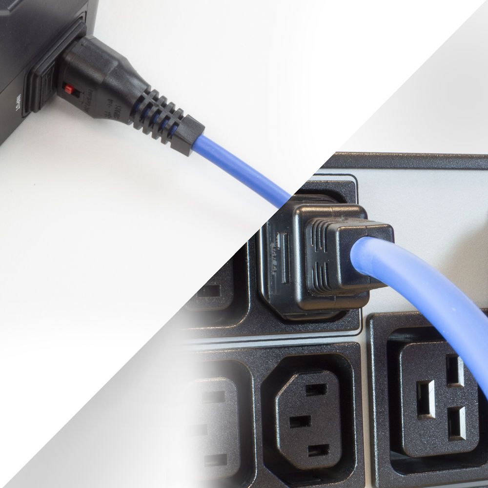 ACT Powercord C13 IEC Lock - C14 2m Blue