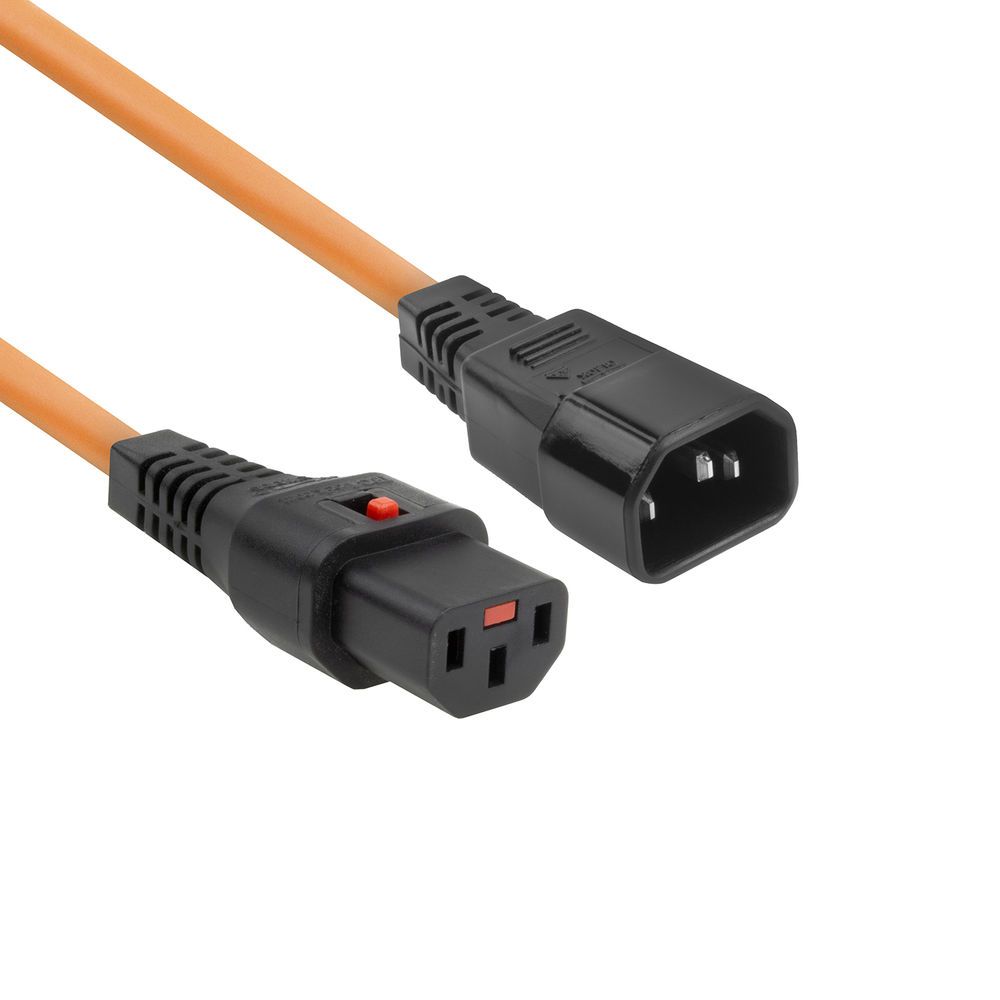 ACT Powercord C13 IEC Lock - C14 2m Orange