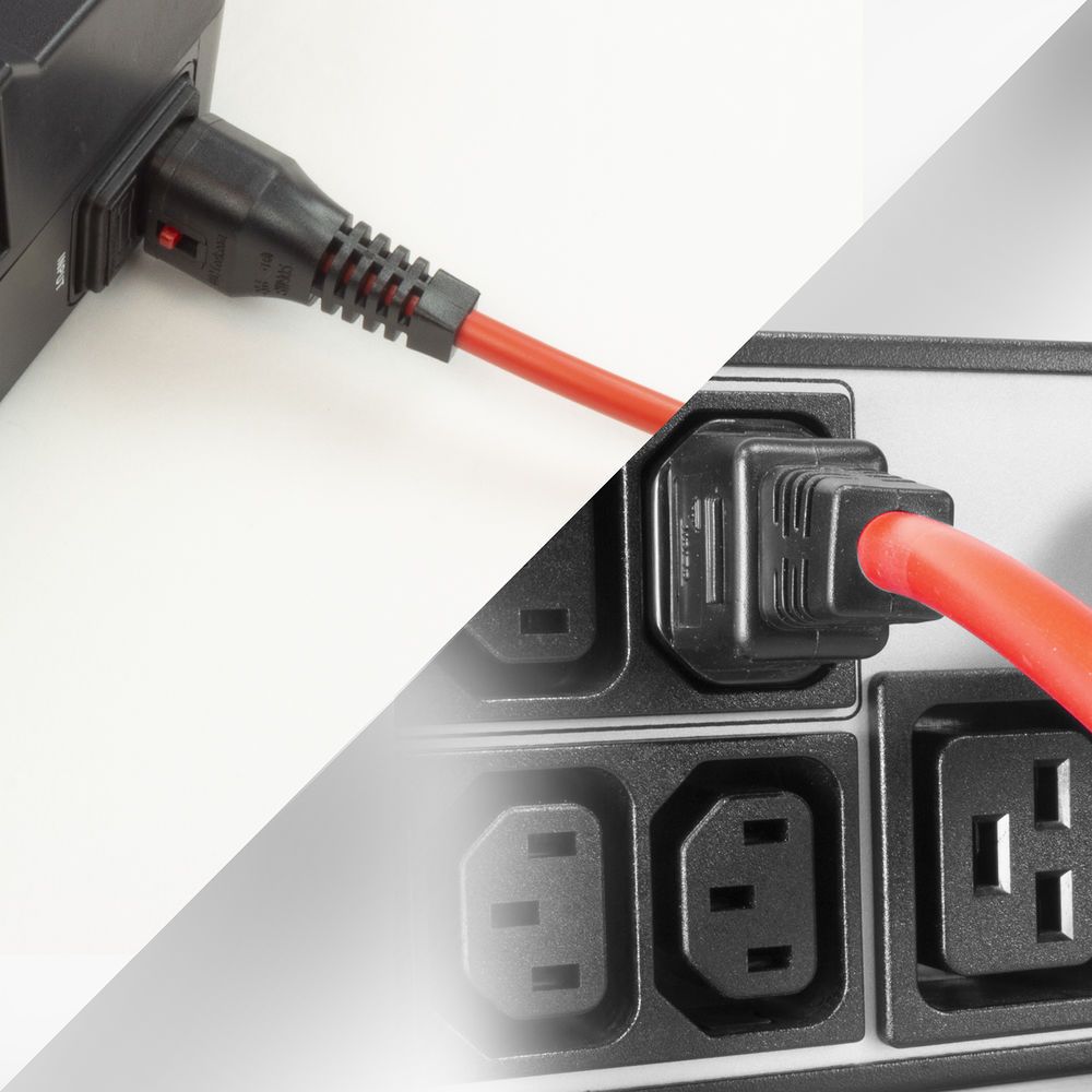 ACT Powercord C13 IEC Lock - C14 2m Red