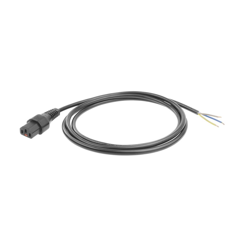 ACT Powercord C13 IEC Lock open end 4m Black