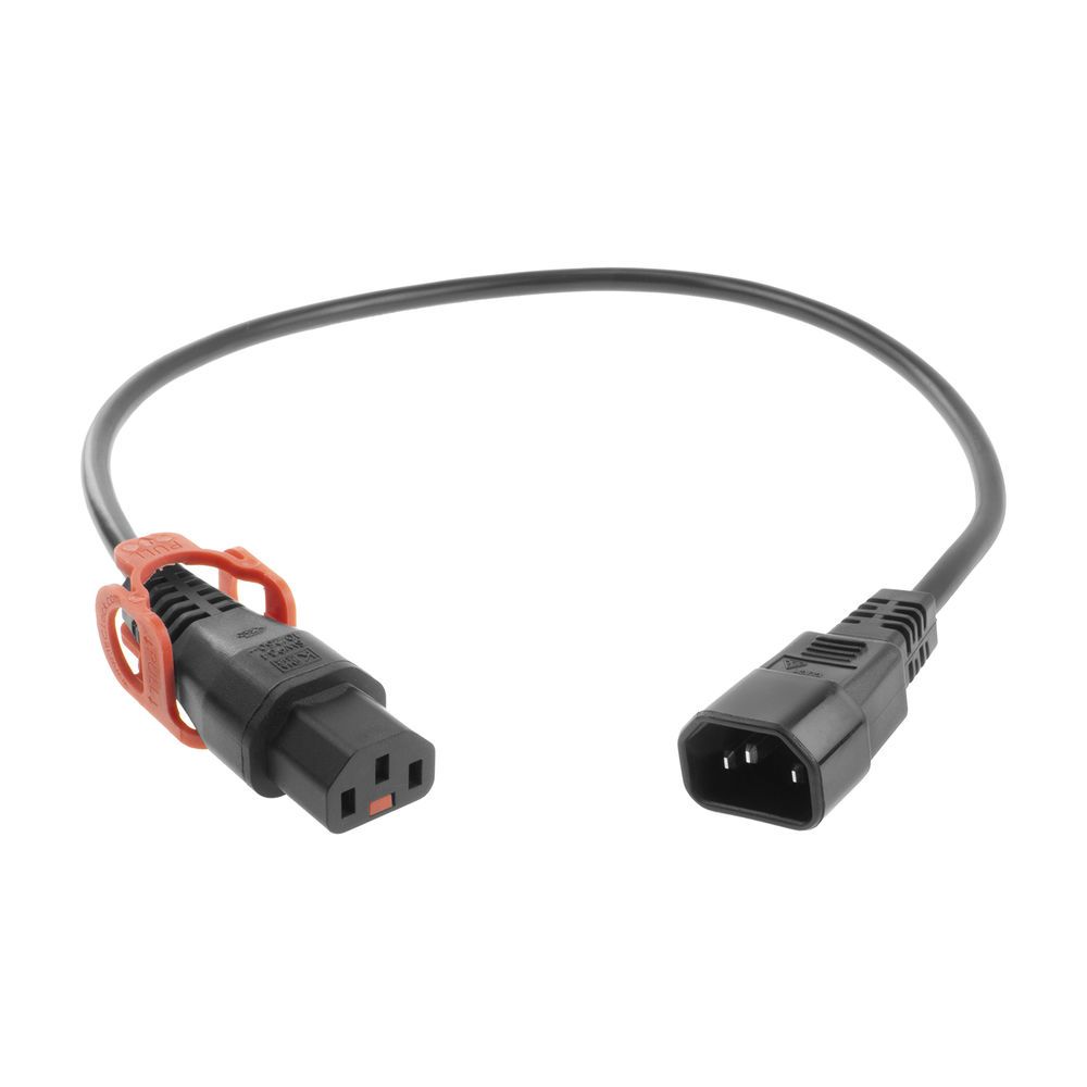 ACT Powercord C13 IEC Lock+ - C14 0,5m Black