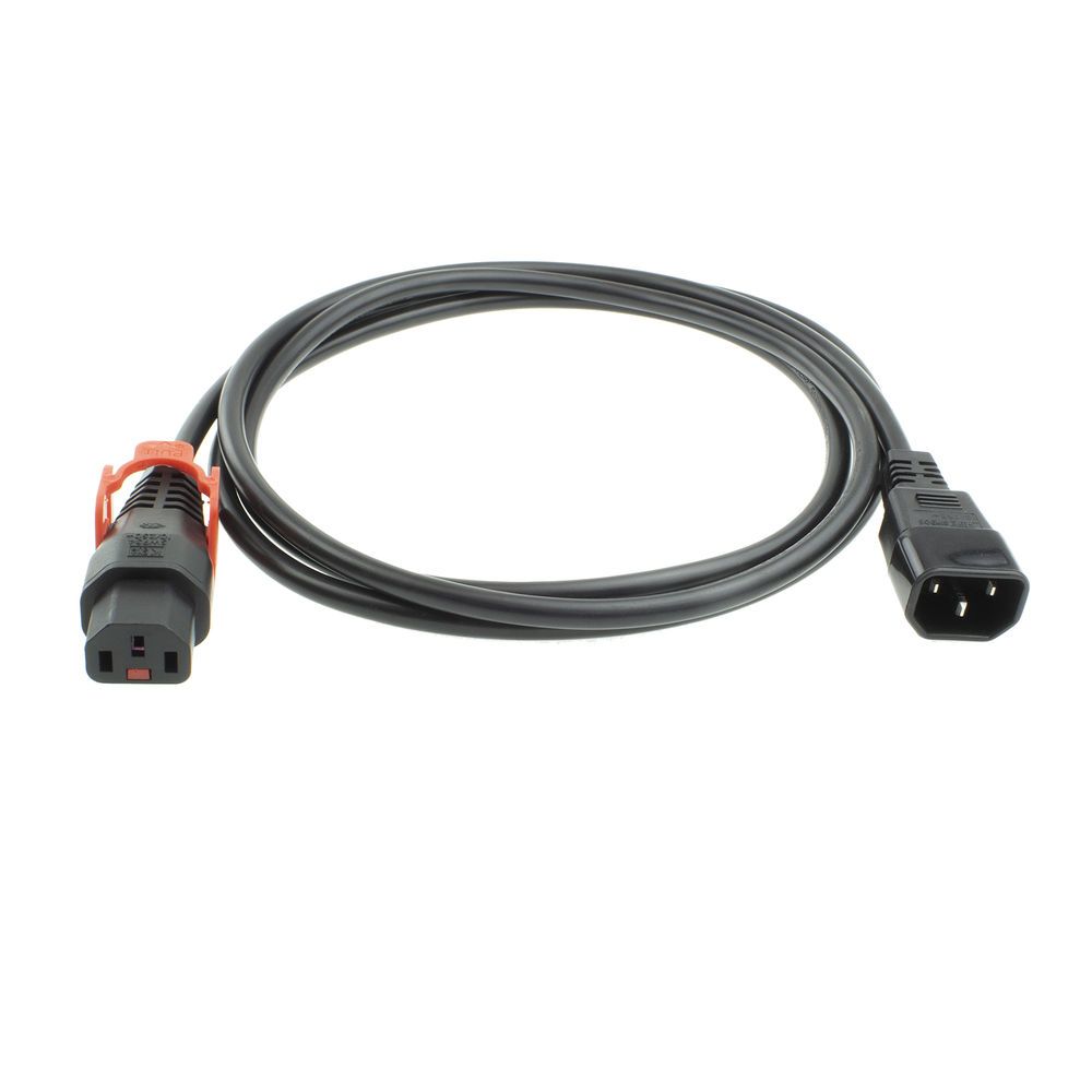 ACT Powercord C13 IEC Lock+ - C14 2m Black