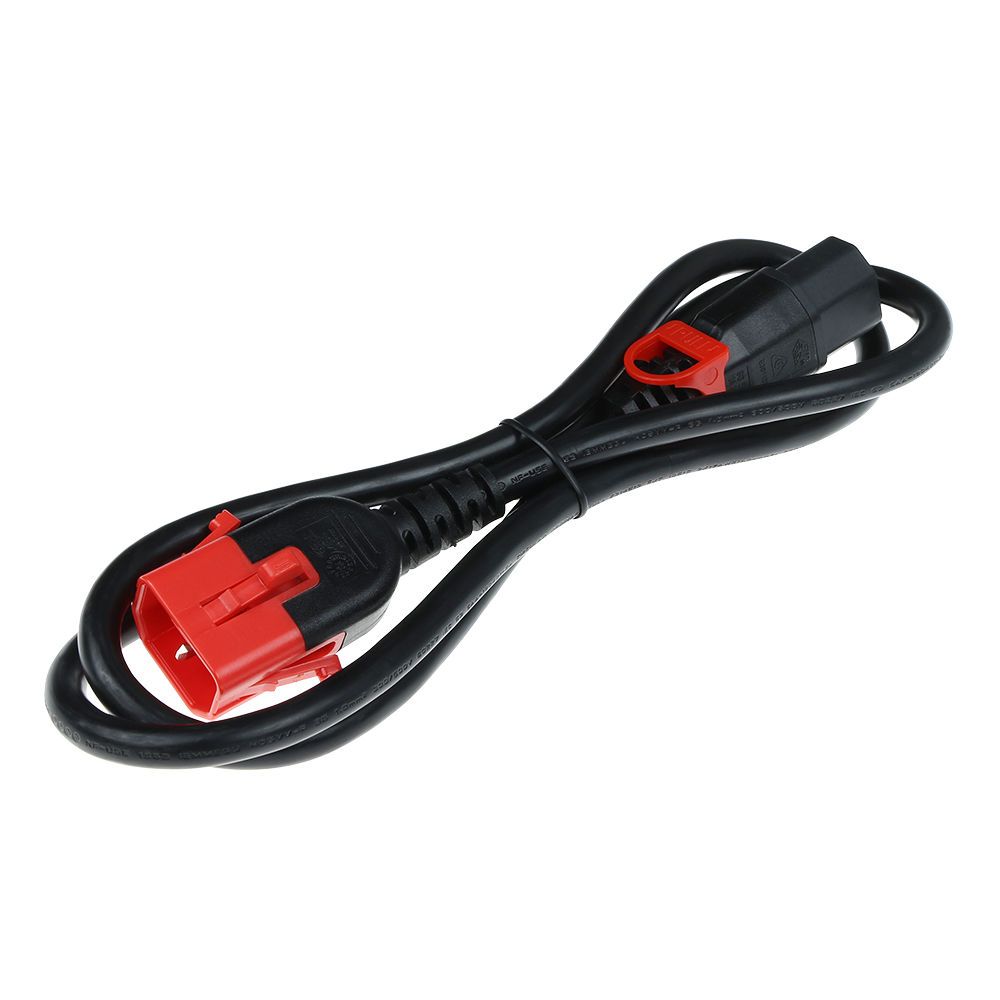 ACT Powercord C13 IEC Lock+ - C14 IEC Lock Dual Locking 1m Black