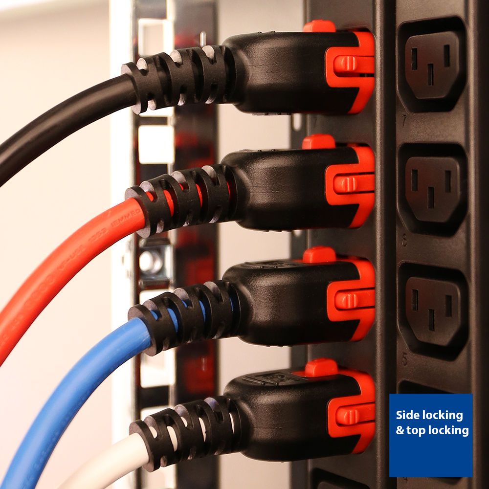 ACT Powercord C13 IEC Lock+ - C14 IEC Lock Dual Locking 3m Red