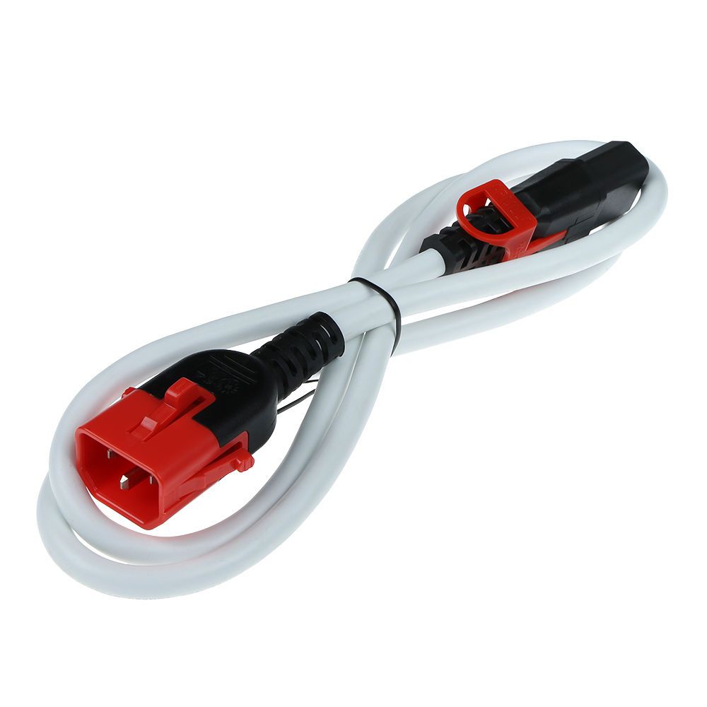 ACT Powercord C13 IEC Lock+ - C14 IEC Lock Dual Locking 0,5m White