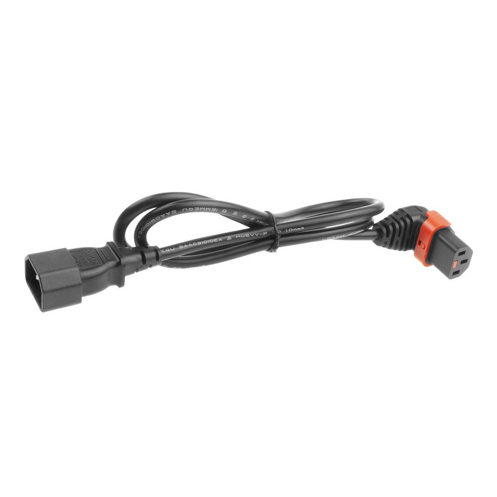 ACT Powercord C14 - C13 IEC Lock (down angled) 1m Black