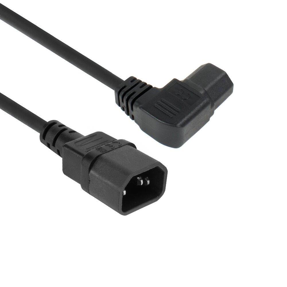 ACT Powercord C14 - C15 (angled left) 0,6m Black
