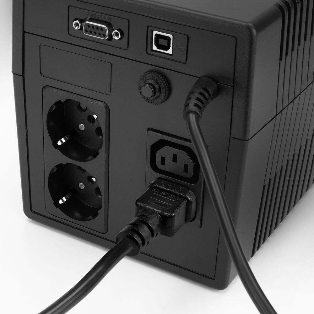 ACT Powercord C14 - C15 (angled left) 0,6m Black
