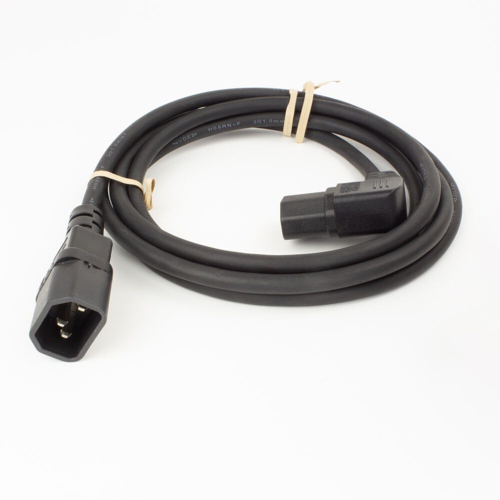 ACT Powercord C14 - C15 (angled right) 0,6m Black