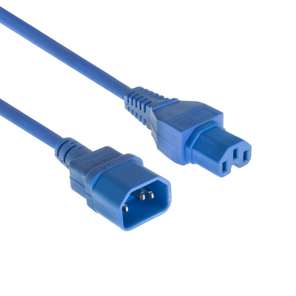 ACT Powercord C14 - C15 0,6m Blue