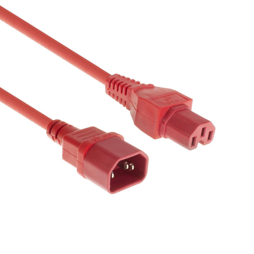 ACT Powercord C14 - C15 0,6m Red