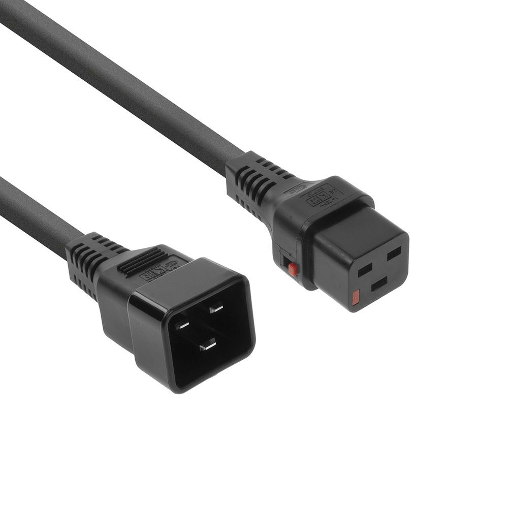 ACT Powercord C19 IEC Lock - C20 1m Black