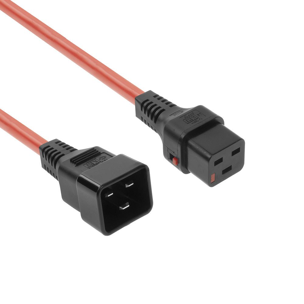 ACT Powercord C19 IEC Lock - C20 1m Red